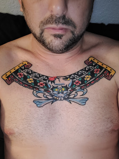 Explore tattoo ideas on collar bone, creative tattoo ideas in Salem, available at North Street Tattoo
