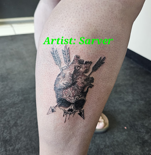 Explore knife tattoo ideas, creative tattoo ideas in Ottawa, available at Precision Art
