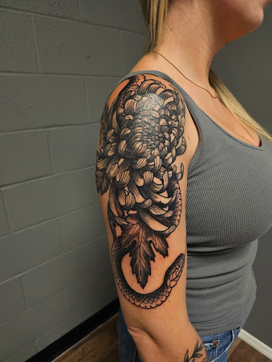 Explore tattoo ideas for mens leg, creative tattoo ideas in Seymour, available at 3 Sevens Tattoo