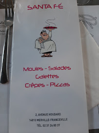 Pizzeria Santa fé à Merville-Franceville-Plage - menu / carte