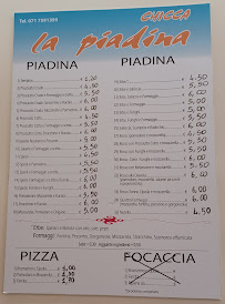 Menu / carte de Chicca la Piadina à Porto Recanati