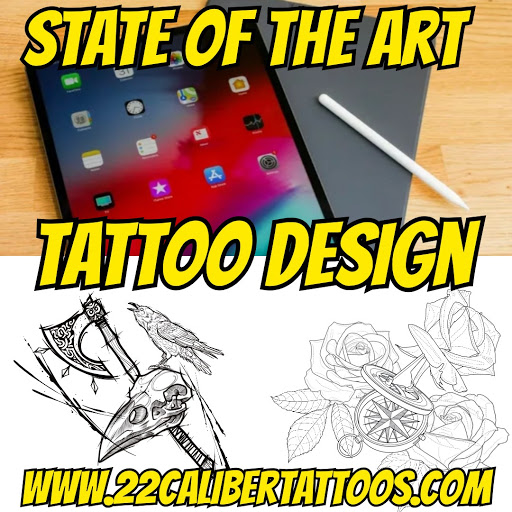 Explore clock tattoos ideas, creative tattoo ideas in Hilliard, available at 22 Caliber Tattoo Mega Studio