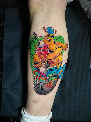 Explore men leg tattoo ideas, creative tattoo ideas in Akron, available at Empire Ink - Custom Tattoos & Art Gallery