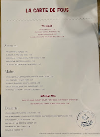 Menu / carte de Les Fous de l'Île à Paris