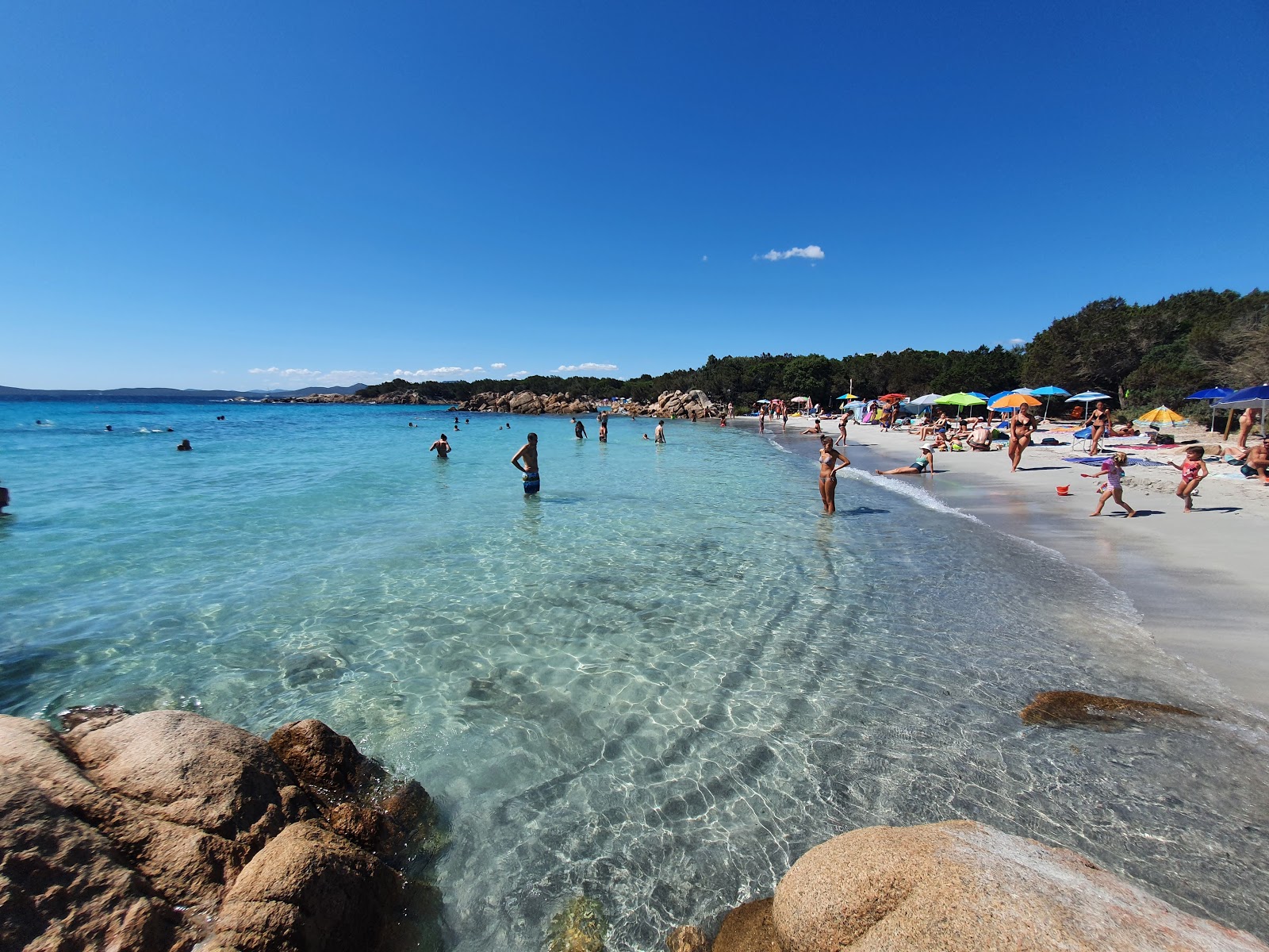 Foto di Spiaggia di Capriccioli (Est) con una superficie del sabbia beige