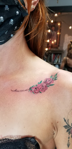 Explore thigh tattoo cover up ideas, creative tattoo ideas in Huntington Beach, available at Mechanical Concept Tattoo