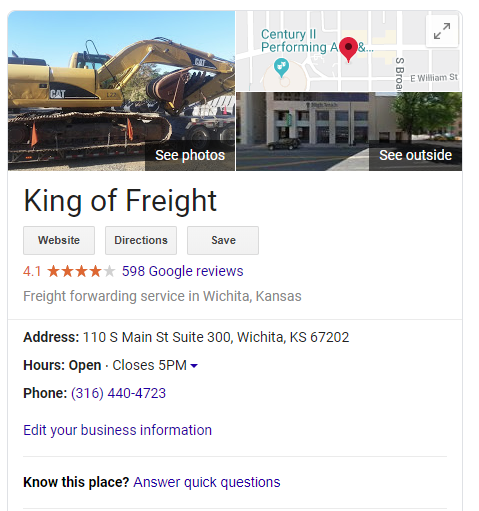 Freight Forwarding Service «King of Freight», reviews and photos, 110 S Main St #300, Wichita, KS 67202, USA