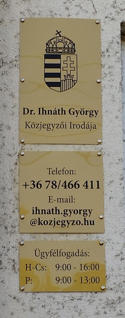 Dr. Ihnáth György Közjegyzői Irodája