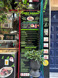 Carte du Chez Hanna à Paris