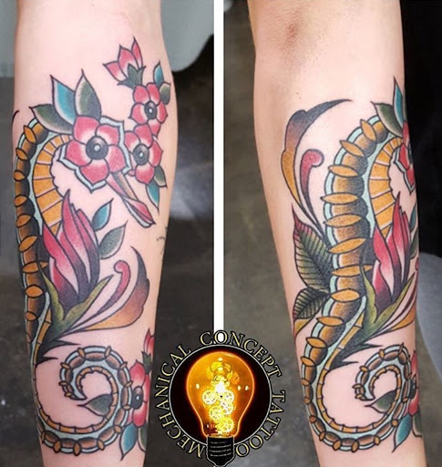 Explore acronym tattoo ideas, creative tattoo ideas in Huntington Beach, available at Mechanical Concept Tattoo