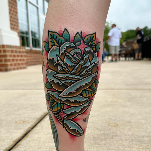 Explore bottom leg tattoo ideas, creative tattoo ideas in Du Bois, available at Primitive Addiction Tattoo Studio