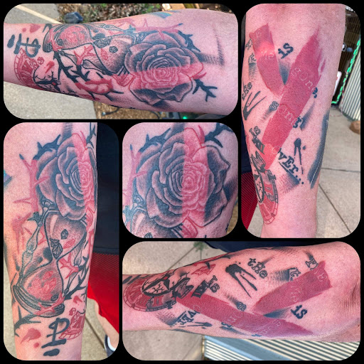 Explore city tattoo ideas, creative tattoo ideas in Mckinney, available at Borrowed Time Fine Art Gallery Tattoo Shop