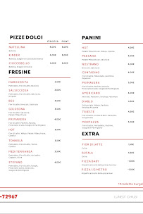 Hot Pizza à Cosenza carte