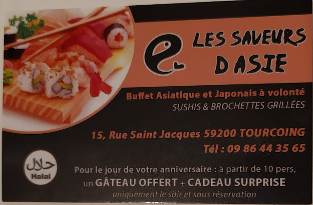 menu du restaurants Les Saveurs d’Asie à Tourcoing