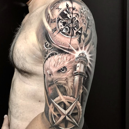 Explore paintbrush tattoo ideas, creative tattoo ideas in San Diego, available at SD Tattoo