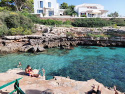 Photo de Platja de Sa Farola entouré de montagnes