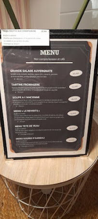 Bar / Restaurant / Chambre à la nuitee à 45e/Le Champ de Foire à Châteaumeillant à Châteaumeillant menu