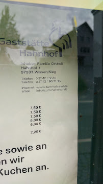 Menu / carte de Zum Hahnhof à Wissen
