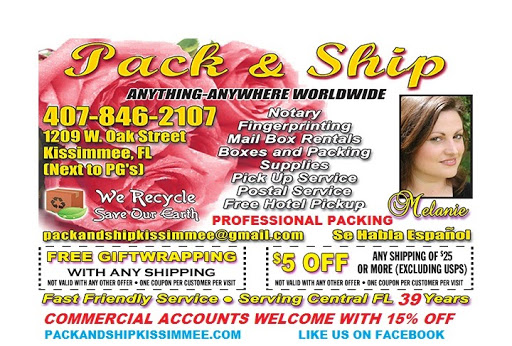 Shipping Service «Pack and Ship», reviews and photos, 1209 W Oak St, Kissimmee, FL 34741, USA
