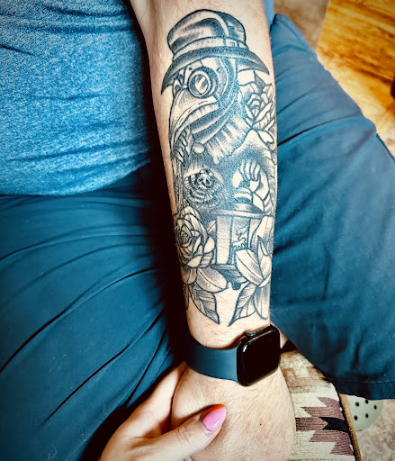 Explore dog tattoo ideas for females, creative tattoo ideas in Cookeville, available at Anthem Tattoo