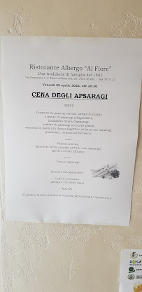 Menu / carte de Ristorante Al Fiore di Cervellin Luigi à Rosà