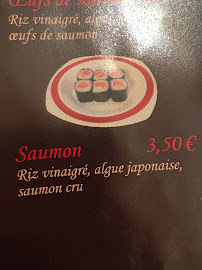 Menu du Sushi Académie à Villefranche-sur-Saône