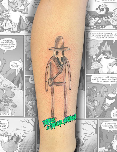 Explore gold tattoo ideas, creative tattoo ideas in Palm Harbor, available at Angry Owl Tattoo and Piercing