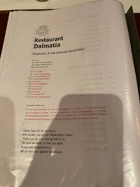 Carte du Restaurant Dalmatia à Eschborn