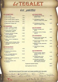 Le Tegalet à Gujan-Mestras menu