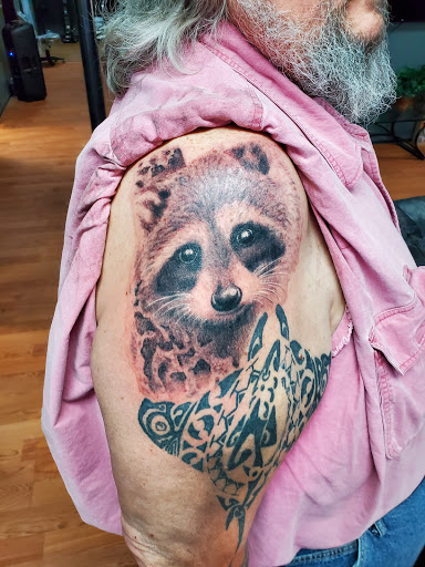 Explore mens patchwork tattoo ideas, creative tattoo ideas in Sevierville, available at Hudsons House Of Ink