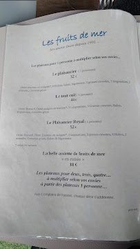 Restaurant français Comptoirs de l'Océan à Le Tréport (le menu)