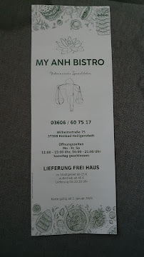 Carte du My Anh Bistro à Heilbad Heiligenstadt