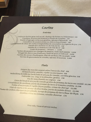 menu du restaurants La Fleur de Sel à La Rochelle