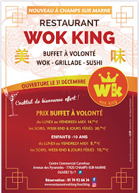 WOK KING à Champs-sur-Marne menu