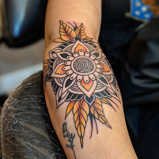 Explore angel memorial tattoo ideas, creative tattoo ideas in Pittsburgh, available at Dark Matter Tattoo Collective