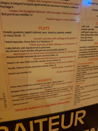 Le Paprika à Paris menu