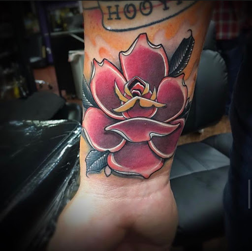 Explore heart name tattoo ideas, creative tattoo ideas in Stockton, available at Tall Tales Tattoo