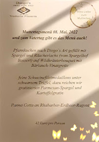 Pizzeria Trattoria Pizzeria Diego's Mannheim à Mannheim - menu / carte