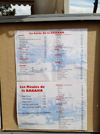 Menu / carte de La Baraka à Miribel