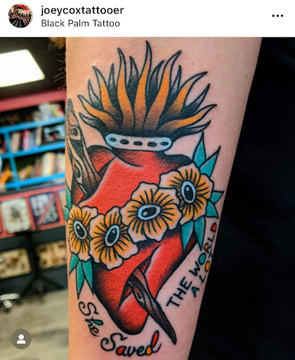 Explore cat tattoo idea, creative tattoo ideas in Orange, available at Black Palm Tattoo