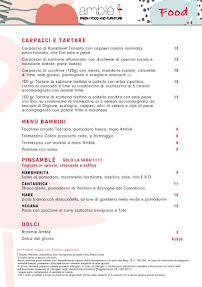 Menu du Amblé à Florence