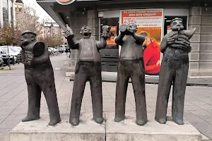 Bronze Sculpture of stylized musicians image