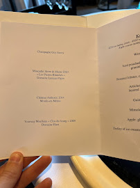 Restaurant Guy Savoy à Paris menu