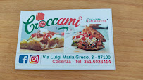Menu du Croccami à Cosenza