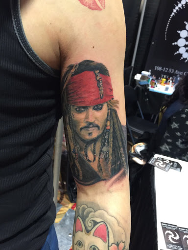 Explore anime leg tattoo ideas, creative tattoo ideas in Corona, available at Crop Circles Tattoo Studio