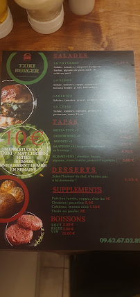 Carte du Txiki Burger à Villefranche-de-Lauragais