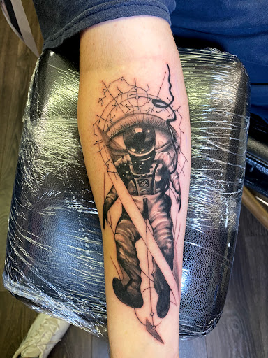 Explore cherubim tattoo ideas, creative tattoo ideas in Corinth, available at Village Ink Therapy Tattoos