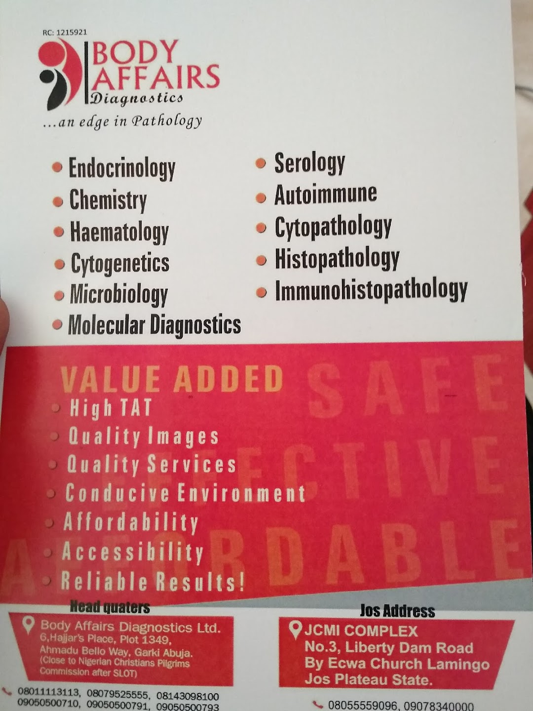 Body Affairs Diagnostic Services