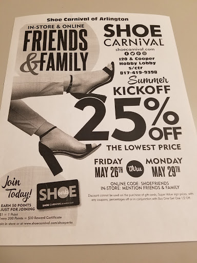 Shoe Store «Shoe Carnival», reviews and photos, 4648 S Cooper St, Arlington, TX 76017, USA