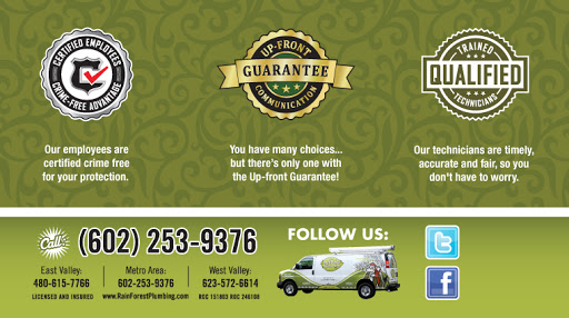 Plumber «Rainforest Plumbing & Air», reviews and photos, 2911 N Norwalk, Mesa, AZ 85215, USA